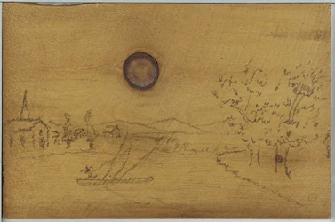 River Landscape (blyant på treplate)